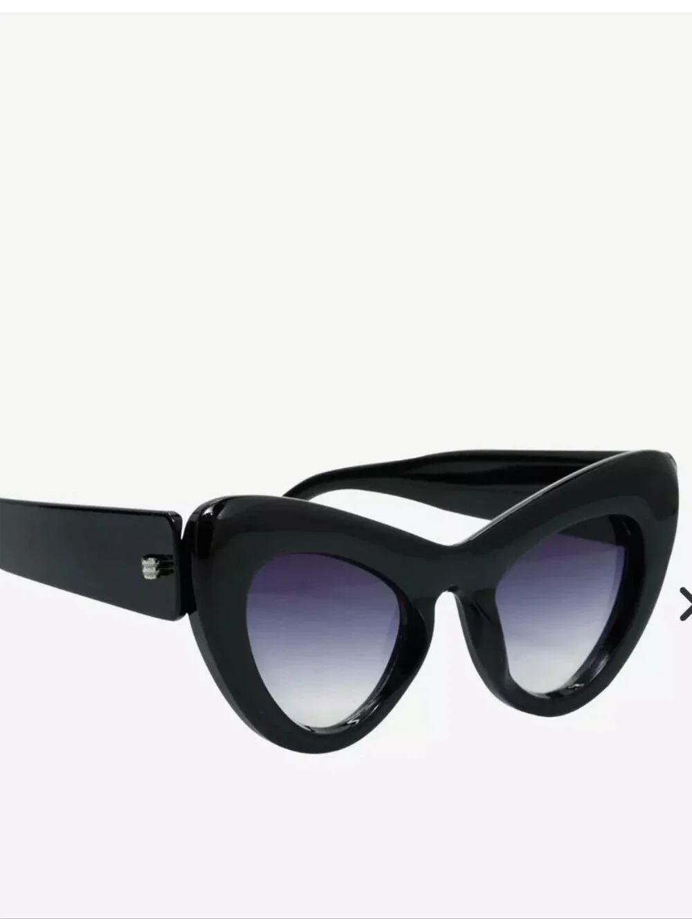 Black Oversized Papillon Cat-Eye Sunglasses
